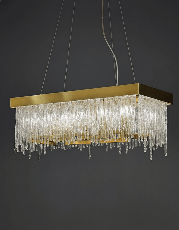 لاینر مجلل طلایی با کریستال لوکس قندیلی