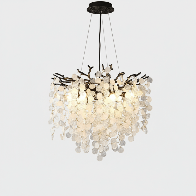 لوستر درختی با کریستال سکهای وارداتی لوکس